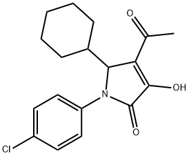 2H-Pyrrol-2-one, 4-acetyl-1-(4-chlorophenyl)-5-cyclohexyl-1,5-dihydro-3-hydroxy- Structure