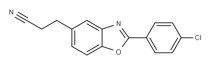 2-(4-chlorophenyl)benzoxazole-5-propiononitrile Struktur