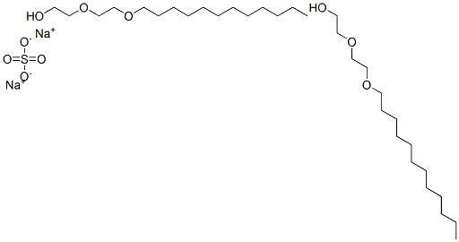 Diethylene glycol monododecyl ether sodium sulfate Structure