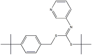 1,1-Dimethylethyl (4-(1,1-dimethylethyl)phenyl)methyl-3-pyridinylcarbonimidodithioate Struktur