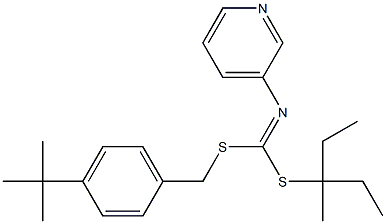 (4-(1,1-Dimethylethyl)phenyl)methyl 1-ethyl-1-methylpropyl-3-pyridinylcarbonimidodithioate Struktur