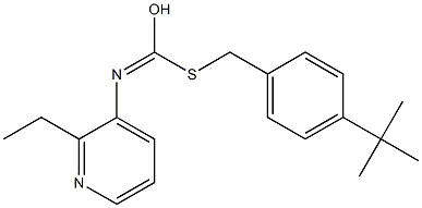 S-((4-(1,1-Dimethylethyl)phenyl)methyl) O-ethyl 3-pyridinylcarbonimidothioate Struktur