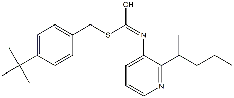 S-((4-(1,1-Dimethylethyl)phenyl)methyl)O-(1-methylbutyl)-3-pyridinylcarbonimidothioate Struktur