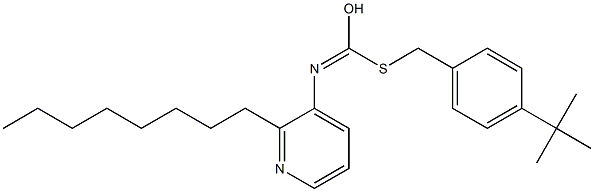 S-((4-(1,1-Dimethylethyl)phenyl)methyl) O-octyl 3-pyridinylcarbonimidothioate Struktur