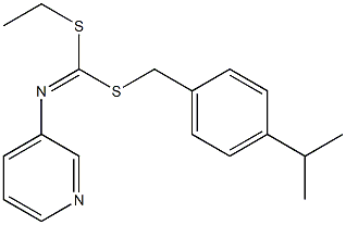 Ethyl (4-(1-methylethyl)phenyl)methyl-3-pyridinylcarbonimidodithioate Struktur