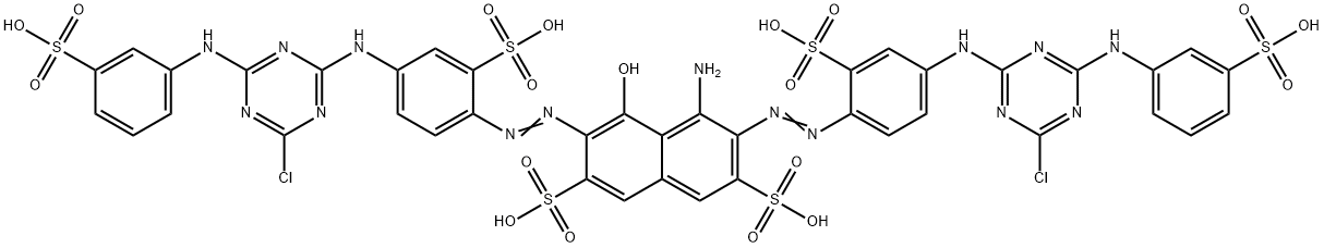 4-amino-3,6-bis[[4-[[4-chloro-6-[(3-sulphophenyl)amino]-1,3,5-triazin-2-yl]amino]-2-sulphophenyl]azo]-5-hydroxynaphthalene-2,7-disulphonic acid Struktur