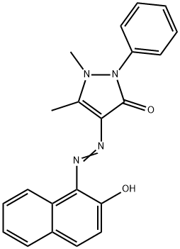 1,2-Dihydro-4-[(2-hydroxynaphthalen-1-yl)azo]-1,5-dimethyl-2-phenyl-3H-pyrazol-3-one Struktur