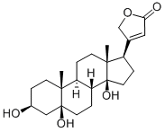 3β,5,14β-トリヒドロキシ-5β-カルダ-20(22)-エノリド 化学構造式