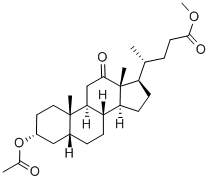 3α-アセチルオキシ-12-オキソ-5β-コラン-24-酸メチル 化学構造式