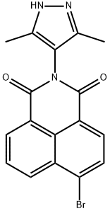 6-bromo-2-(3,5-dimethyl-1H-pyrazol-4-yl)-1H-benz[de]isoquinoline-1,3(2H)-dione Struktur