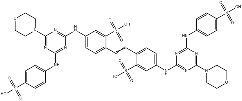 4,4'-Bis[4-morpholino-6-(p-sulfoanilino)-1,3,5-triazin-2-ylamino]-2,2'-stilbenedisulfonic acid Struktur