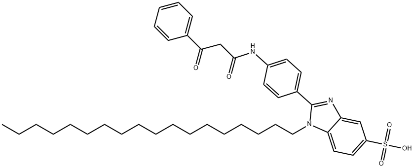 2-[4-[(1,3-dioxo-3-phenylpropyl)amino]phenyl]-1-octadecyl-1H-benzimidazole-5-sulphonic acid Struktur