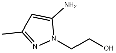 5-氨基-3-甲基-1H-吡唑-1-乙醇, 51546-08-8, 结构式