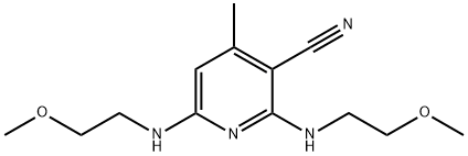 2,6-bis(2-methoxyethylamino)-4-methylnicotinonitrile Struktur