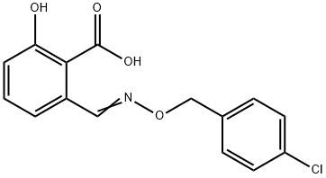 2-[[[(4-Chlorophenyl)methoxy]imino]methyl]-6-hydroxybenzoic acid Struktur