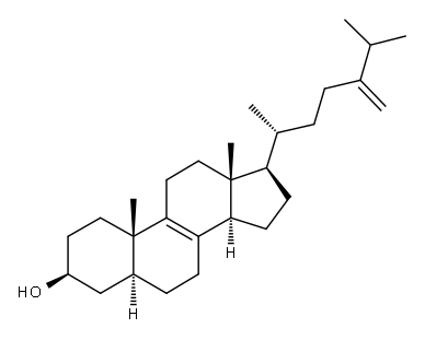 24-メチレン-5α-コレスタ-8-エン-3β-オール 化学構造式