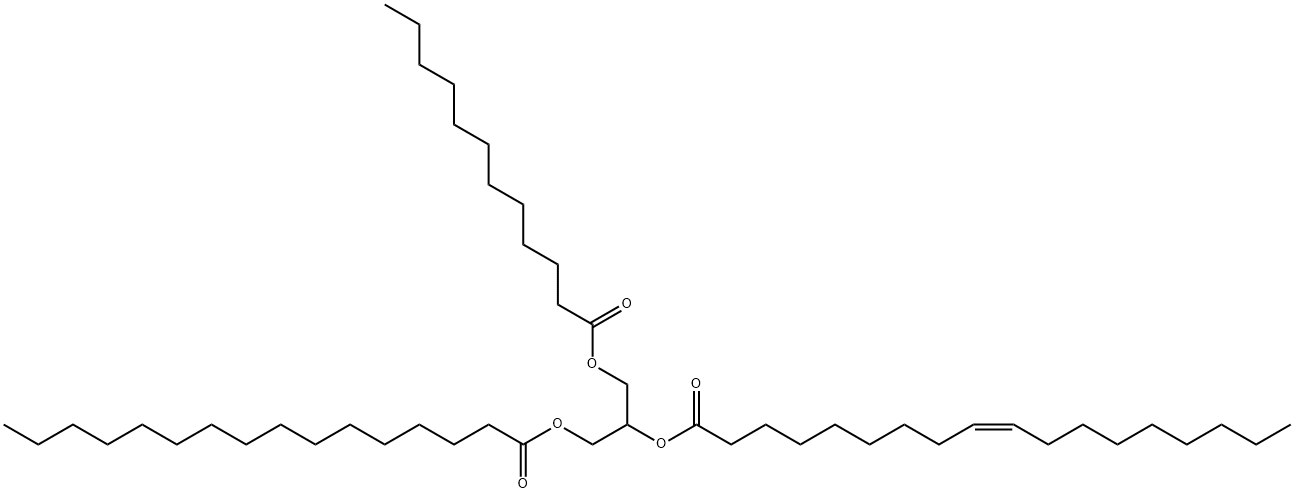 1-月桂酸-2-油酸-3-棕榈酸甘油酯 结构式