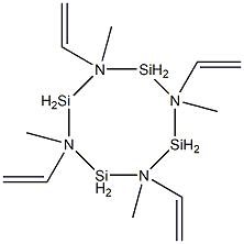 2,4,6,8-テトラエテニル-2,4,6,8-テトラメチルシクロオクタンテトラシラザン 化学構造式