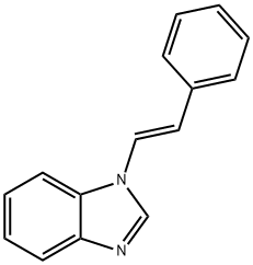 1-[(E)-2-フェニルエテニル]-1H-ベンゾイミダゾール 化学構造式