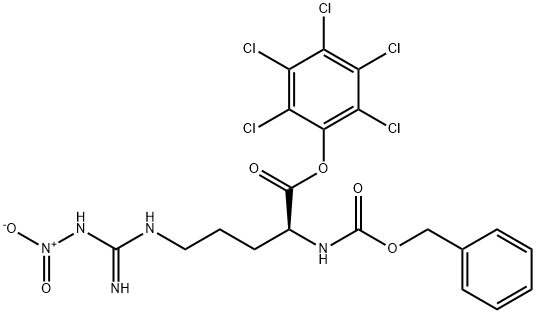 N5-[Imino(nitroamino)methyl]-N2-[(benzyloxy)carbonyl]-L-ornithine 2,3,4,5,6-pentachlorophenyl ester Struktur