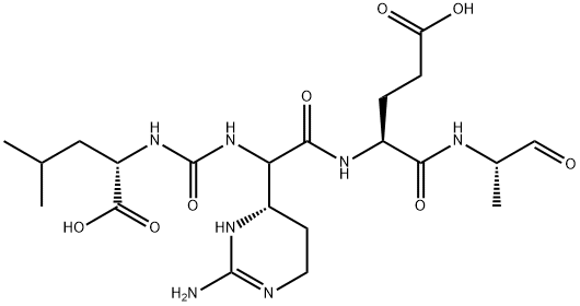 (2S)-2-[(4S)-2-氨基-1,4,5,6-四羟基4-嘧啶基]-N-[[[(1S)-1-羰基-3-甲基丁基]氨基]羰基]甘氨酰-N1-[(1S)-1-甲基-2-氧乙基-L-谷氨酸甲酰胺, 51798-45-9, 结构式