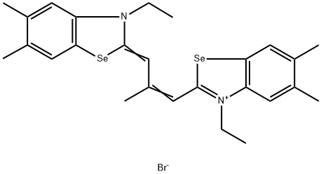3-エチル-2-[3-[3-エチル-5,6-ジメチルベンゾセレナゾール-2(3H)-イリデン]-2-メチル-1-プロペニル]-5,6-ジメチルベンゾセレナゾール-3-イウム・ブロミド 化学構造式