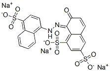 trisodium (8E)-7-oxo-8-[(4-sulfonatonaphthalen-1-yl)hydrazinylidene]naphthalene-1,3-disulfonate, 51811-48-4, 结构式