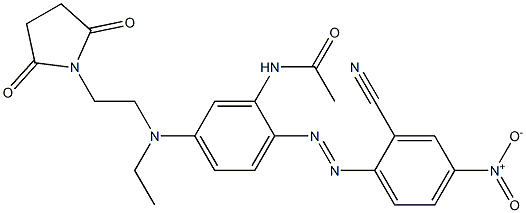 N-[2-(2-cyano-4-nitro-phenyl)diazenyl-5-[2-(2,5-dioxopyrrolidin-1-yl)ethyl-ethyl-amino]phenyl]acetamide Struktur