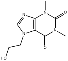 7-(2-ヒドロキシエチル)テオフィリン 化学構造式