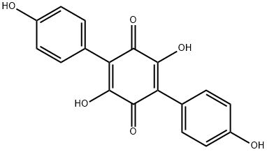 2,5-Dihydroxy-3,6-bis(4-hydroxyphenyl)-2,5-cyclohexadiene-1,4-dione 结构式