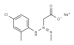 sodium [3-(4-chloro-2-methylphenyl)-1-methyltriazen-2-yl]acetate  Struktur