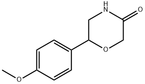 6-(4-メトキシフェニル)モルホリン-3-オン 化学構造式