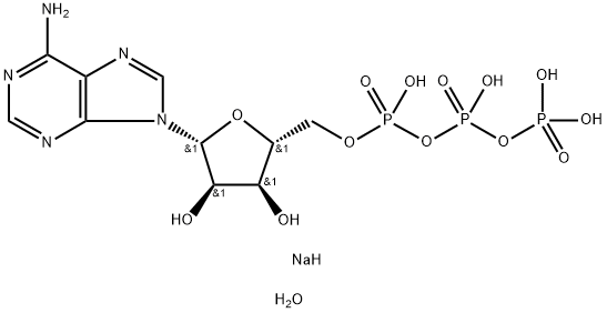アデノシン5'- 三りん酸二ナトリウム
三水和物，結晶品 化学構造式