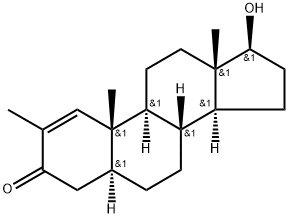 17β-ヒドロキシ-2-メチル-5α-アンドロスタ-1-エン-3-オン 化学構造式