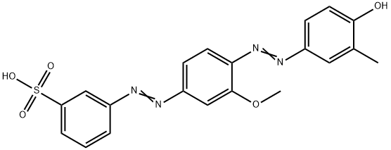 3-[[4-[(4-ヒドロキシ-3-メチルフェニル)アゾ]-3-メトキシフェニル]アゾ]ベンゼンスルホン酸 化学構造式