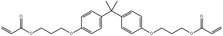 (1-methylethylidene)bis(4,1-phenyleneoxy-3,1-propanediyl) diacrylate Struktur