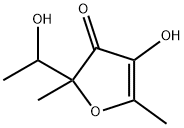 4-ヒドロキシ-2-(1-ヒドロキシエチル)-2,5-ジメチルフラン-3(2H)-オン 化学構造式