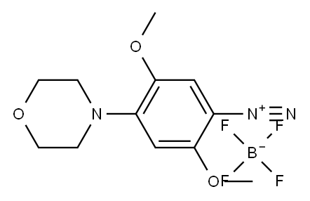 2,5-二甲氧基-4-(吗啉-4-基)偶氮苯四氟硼酸盐 结构式