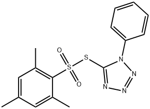 1-phenyl-5-(2,4,6-trimethylphenyl)sulfonylsulfanyl-tetrazole Structure