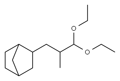 2-(3,3-diethoxy-2-methylpropyl)bicyclo[2.2.1]heptane Struktur
