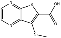 Thieno[2,3-b]pyrazine-6-carboxylic  acid,  7-(methylthio)- Structure