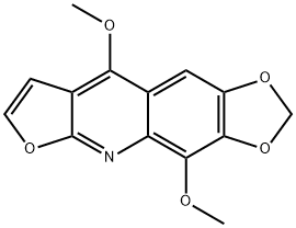 4,9-ジメトキシ-1,3-ジオキソロ[4,5-g]フロ[2,3-b]キノリン 化学構造式