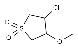 3-クロロ-4-メトキシテトラヒドロチオフェン1,1-ジオキシド 化学構造式