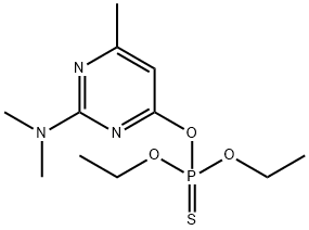 チオりん酸O,O-ジエチルO-[2-(ジメチルアミノ)-4-メチルピリミジン-6-イル] 化学構造式