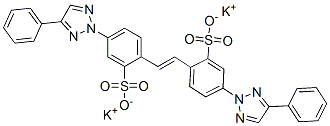 dipotassium 4,4'-bis(4-phenyl-2H-1,2,3-triazol-2-yl)stilbene-2,2'-disulphonate Struktur
