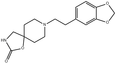 8-[3,4-(メチレンビスオキシ)フェネチル]-1-オキサ-3,8-ジアザスピロ[4.5]デカン-2-オン 化学構造式