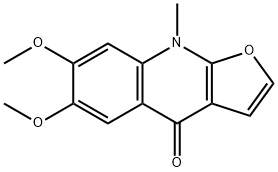 6,7-Dimethoxy-9-methylfuro[2,3-b]quinolin-4(9H)-one Struktur