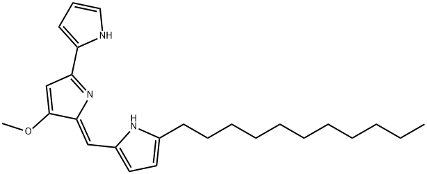 2-[(Z)-[3-甲氧基-5-(1H-吡咯-2-基)-2H-吡咯-2-亚基]甲基]-5-十一烷基-1H-吡咯, 52340-48-4, 结构式