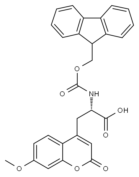 (S)-2-(9H-FLUOREN-9-YLMETHOXYCARBONYLAMINO)-3-(7-METHOXY-2-OXO-2H-CHROMEN-4-YL)-PROPIONIC ACID Structure