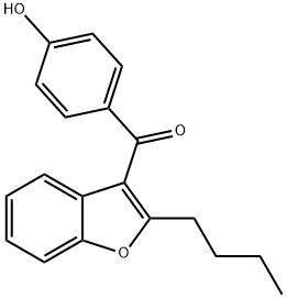 2-丁基-3-(4-羟基苯甲酰基)苯并呋喃, 52490-15-0, 结构式